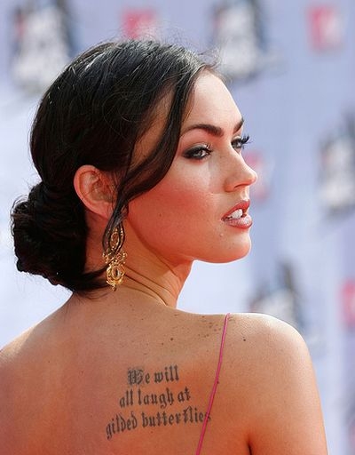 Fox has a partial quote from King Lear inked on her back her tattoo reads